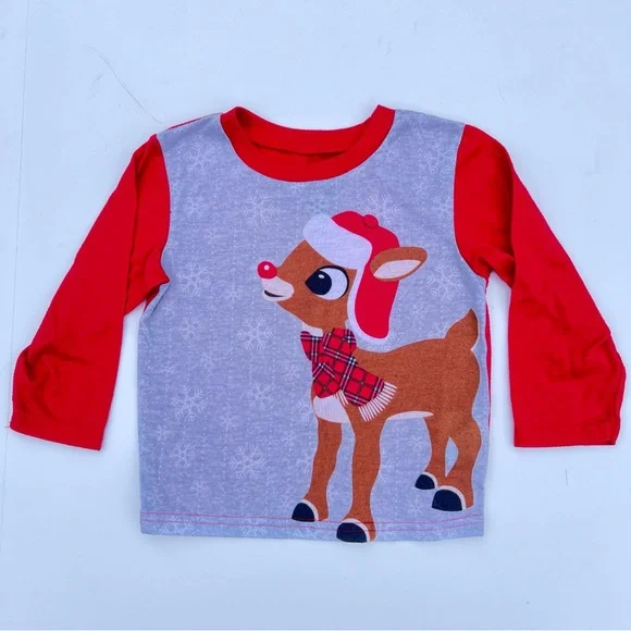 EUC Holiday Pajamas with Rudolph Size 3T - Picture 3 of 8